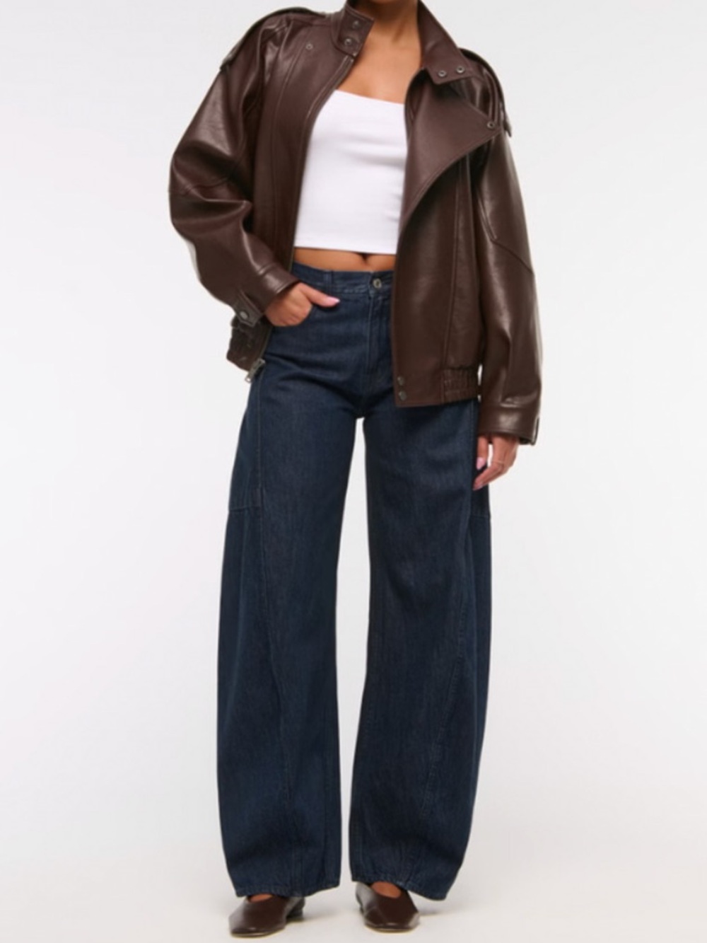 Abercrombie & Fitch The Ultra Barrel Mid Rise Dark Wash Jeans